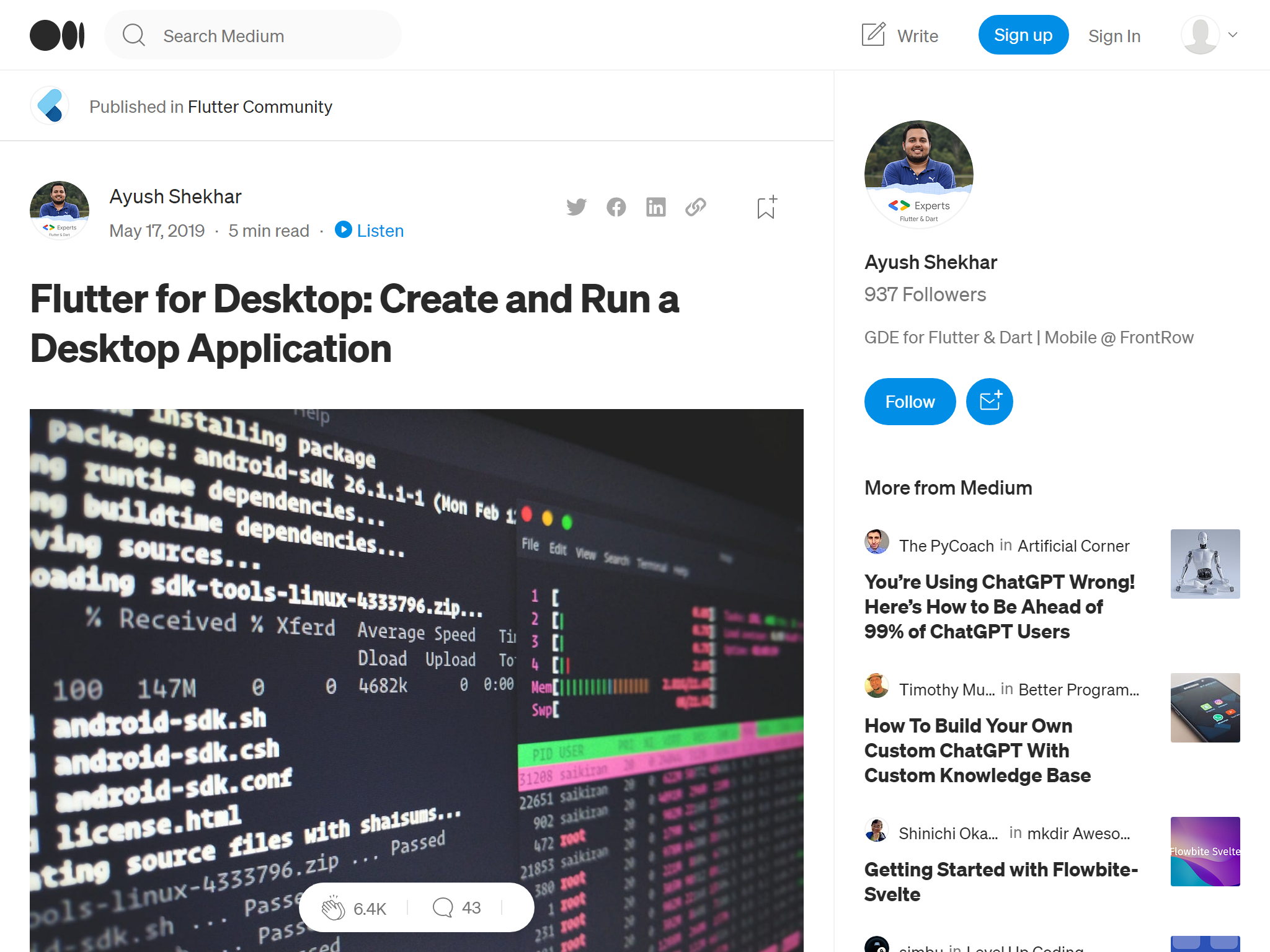 Flutter for Desktop: Create and Run a Desktop Application