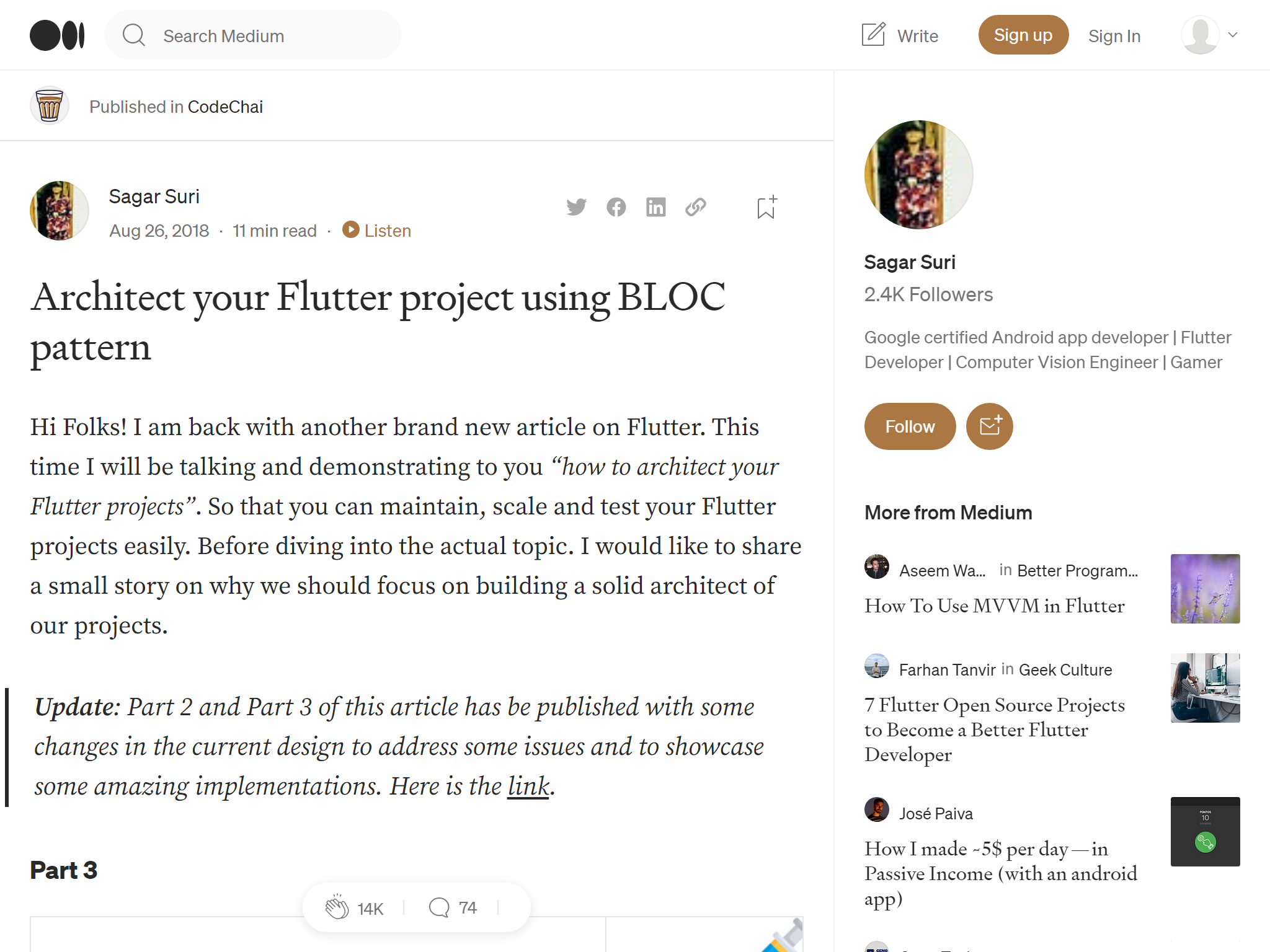 Architect your Flutter project using BLOC pattern
