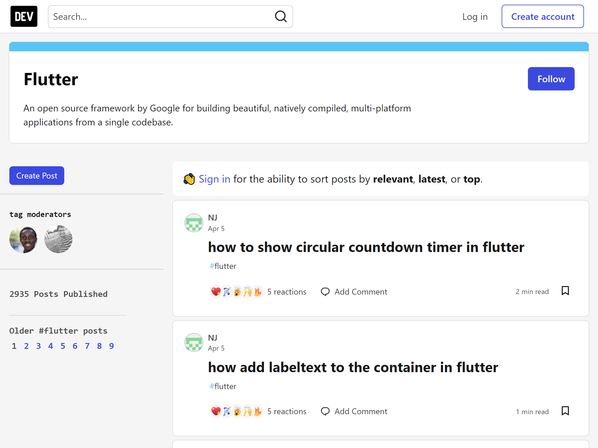 DevTo Flutter