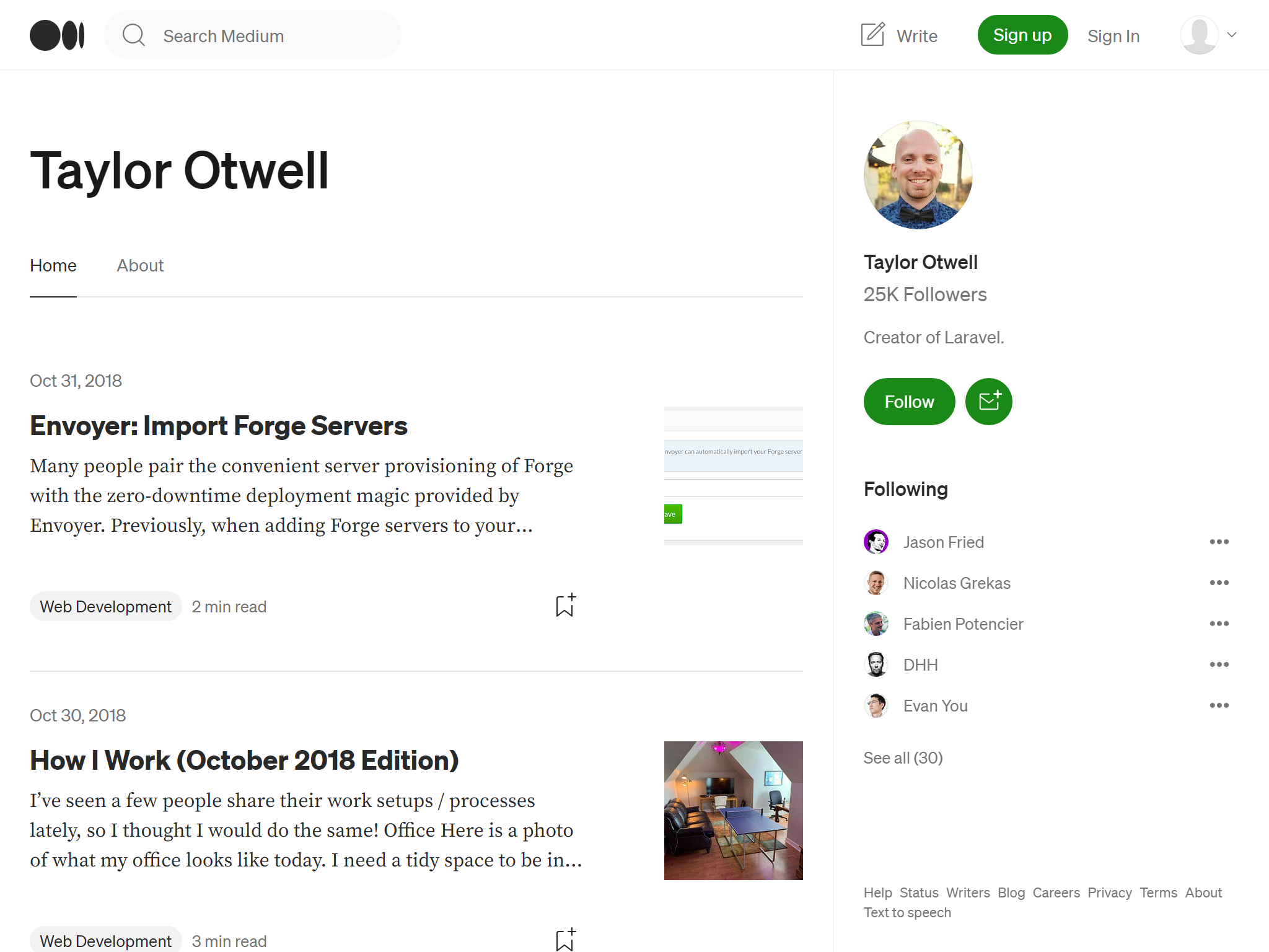 Taylor Otwell – Medium