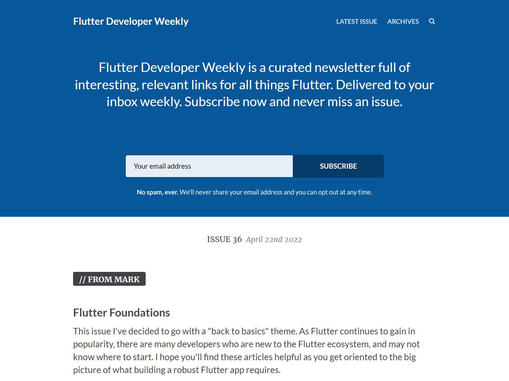 Flutter Developer Weekly
